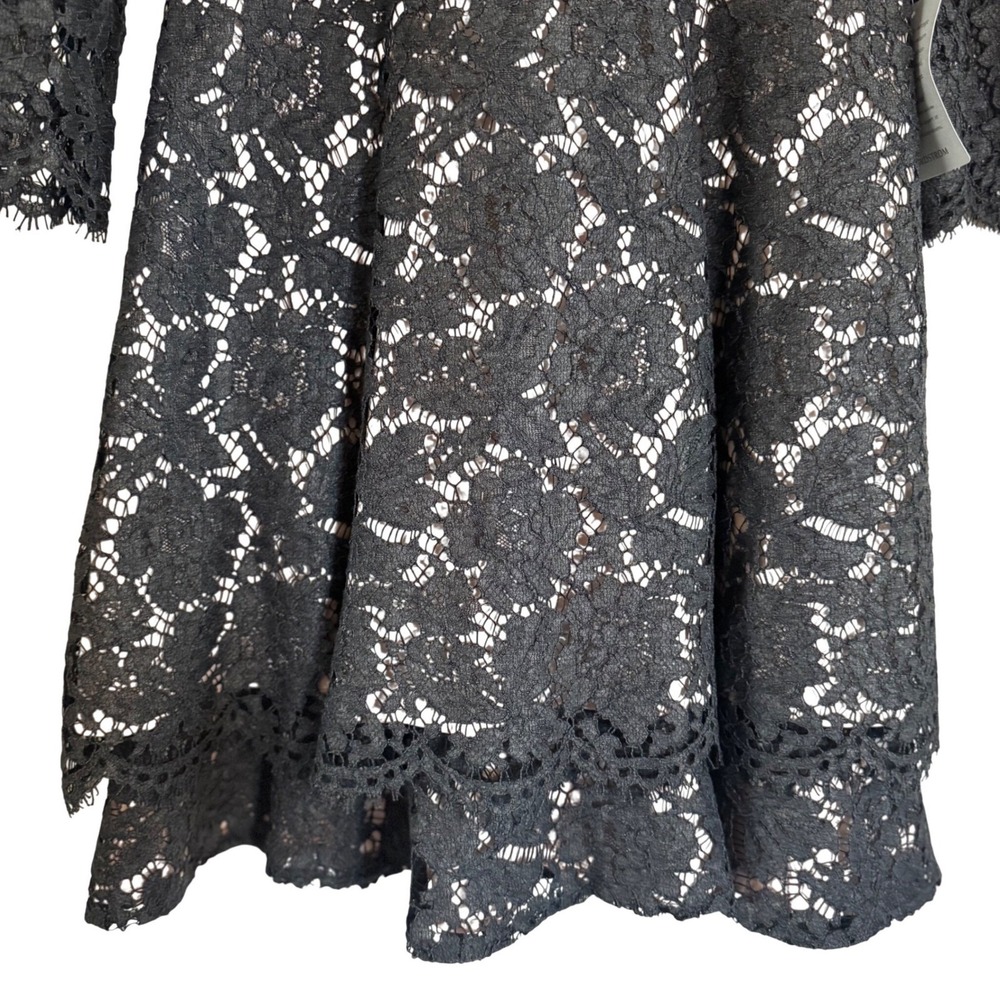 NWT Eliza J Charcoal Gray Lace Fit & Flare Dress Size 6 Sold at Nordstrom - Picture 9 of 16